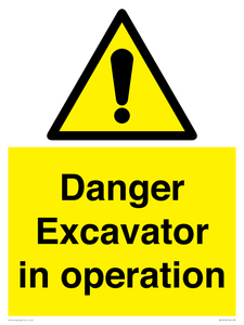 Danger Excavator in operation
